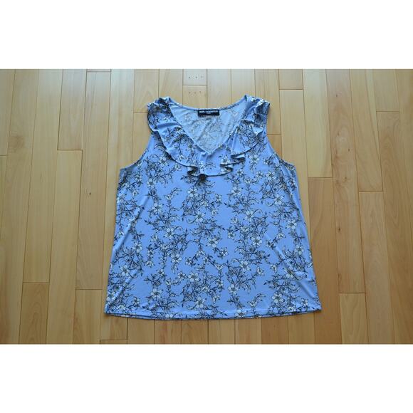 Karl Lagerfeld Blouse Top Floral Sleeveless - Picture 1 of 4
